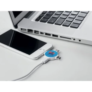 3-in-1-kaapelisovitin - LIGO CABLE - valkoinen