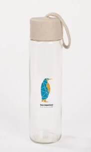 SKINNY lasipullo 350 ml - Luonnollinen