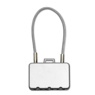 Matkatavaroiden riippulukko. - THREECODE - hopea matta
