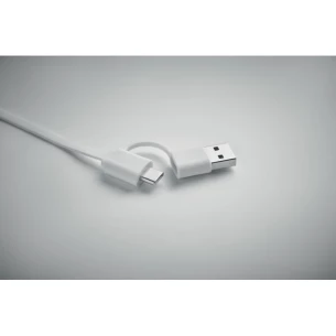 60 watin sisäänvedettävä latauskaapeli - LINEA - Valkoinen