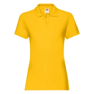 Fruit Of The Loom Premium Naisten poolopaita - Tumman keltainen
